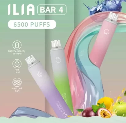 ILIA BAR4 6500 Puffs/一次性電子煙/拋棄式/哩啞4代/持久電量 9 ilia 6500口